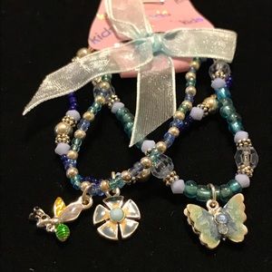 Kid's Multi-Colored Beaded Bracelet W/ Charms